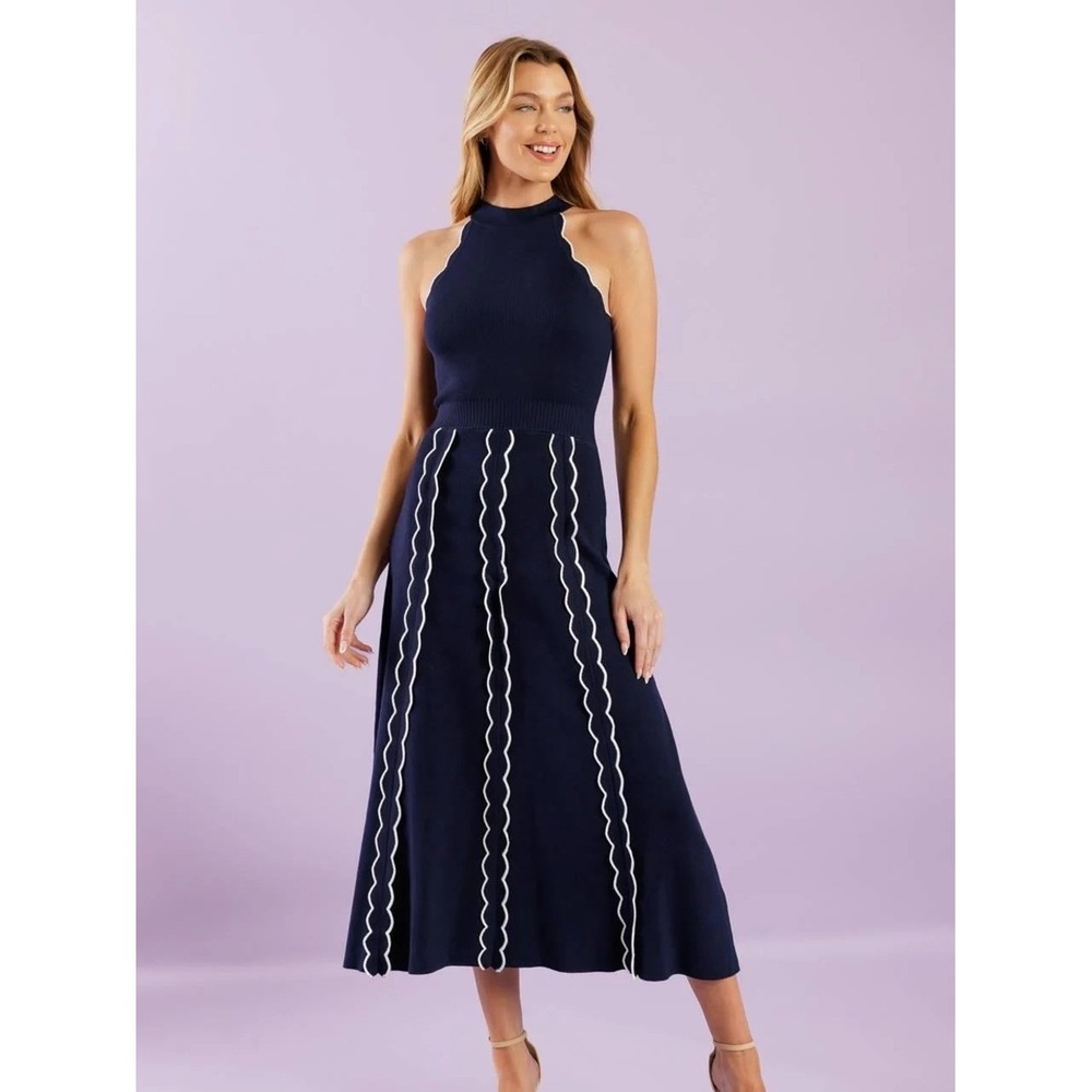 Flying Tomato Time For Cheer Navy Sweater Midi Dress Size Small